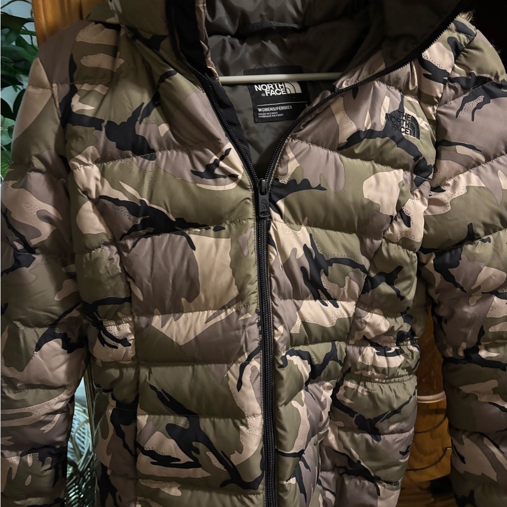 The North Face Green and Brown Camouflage Jacket